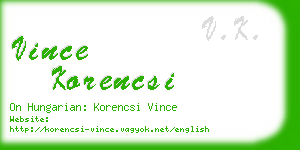 vince korencsi business card